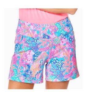 Lilly Pulitzer UPF 50+ Luxletic 5" Nakia Short Multi Splendor In The Sand sz 12